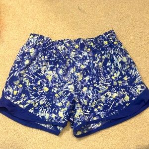 Cute running shorts drawstrings purple and light green